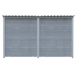Chenil MKS composite WPC GRIS - ETERNA - 3 x 2 m - facade barreaux 8 cm