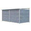 Chenil MKS composite WPC GRIS - ETERNA - 4 x 2 m - facade barreaux 8 cm