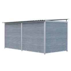 Chenil MKS composite WPC GRIS - ETERNA - 4 x 2 m - facade barreaux 8 cm