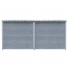 Chenil MKS composite WPC GRIS - ETERNA - 4 x 2 m avec séparation - facade barreaux 8 cm