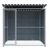 Chenil MKS composite WPC GRIS - ETERNA - 2 x 2 m - facade grillage 50 x 50 mm