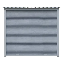 Chenil MKS composite WPC GRIS - ETERNA - 2 x 2 m - facade grillage 50 x 50 mm