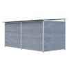 Chenil MKS composite WPC GRIS - ETERNA - 4 x 2 m - facade grillage 50 x 50 mm