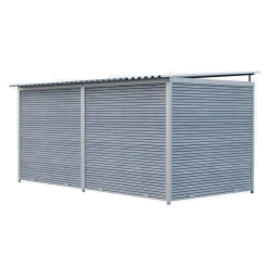 Chenil MKS composite WPC GRIS - ETERNA - 4 x 2 m - facade grillage 50 x 50 mm