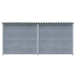 Chenil MKS composite WPC GRIS - ETERNA - 4 x 2 m - facade grillage 50 x 50 mm
