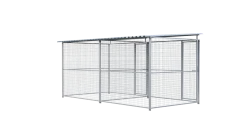 Chenil MKS - TOUT GRILLAGE - 4 x 2 m - 1 séparation, 2 portes