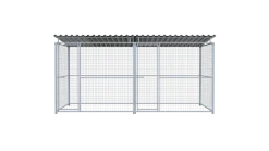 Chenil MKS - TOUT GRILLAGE - 4 x 2 m - 1 séparation, 2 portes