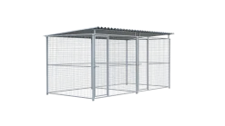 Chenil MKS - TOUT GRILLAGE - 4 x 2 m - 1 séparation, 2 portes