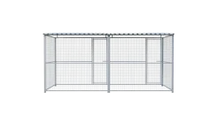 Chenil MKS - TOUT GRILLAGE - 4 x 2 m - 1 séparation, 2 portes