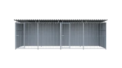 Chenil métal MKS - METALLO - 6 x 2 m avec séparation - facade barreaux 8 cm