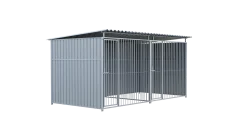 Chenil métal MKS - METALLO - 4 x 2 m avec séparation - facade barreaux 8 cm