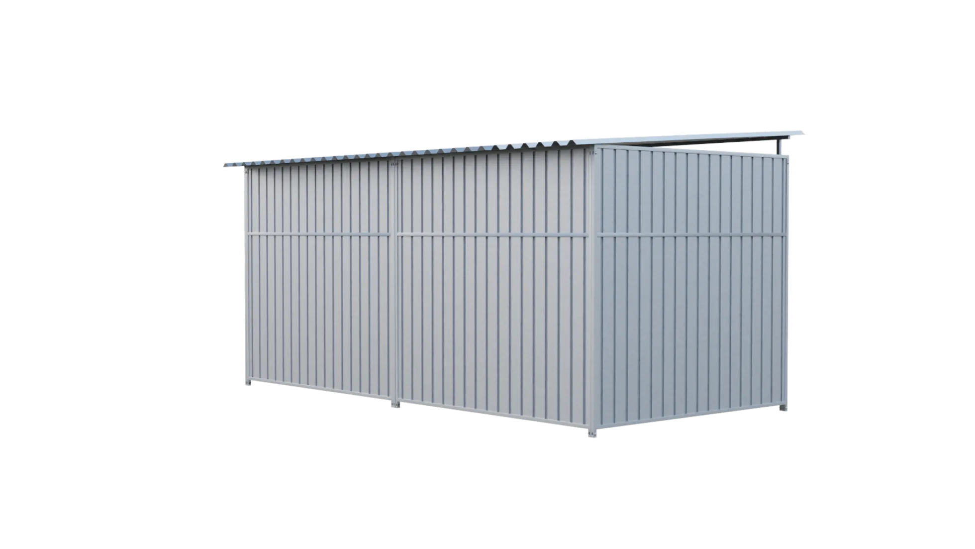 Chenil métal MKS - METALLO - 4 x 2 m avec séparation - facade barreaux 8 cm