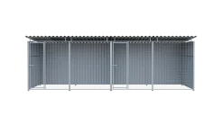 Chenil métal MKS - METALLO - 6 x 2 m avec séparation - facade grillage 50x50 mm