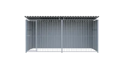 Chenil métal MKS - METALLO - 4 x 2 m - facade barreaux 8 cm