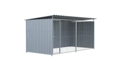 Chenil métal MKS - METALLO - 4 x 2 m - facade barreaux 8 cm