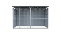 Chenil métal MKS - METALLO - 3 x 2 m - facade grillage 50x50 mm