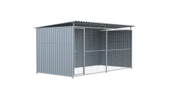 Chenil métal MKS - METALLO - 4 x 2 m - facade grillage 50x50 mm