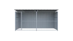 Chenil métal MKS - METALLO - 4 x 2 m - facade grillage 50x50 mm