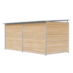 Chenil Protection en Bois - Double 1sep, 2 portes, 4 m x 2 m - barreaux
