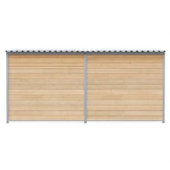 Chenil Protection en Bois - Double 1sep, 2 portes, 4 m x 2 m - barreaux