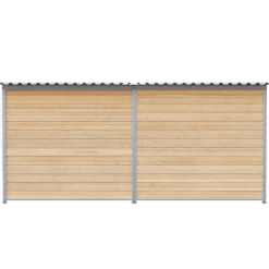 Chenil Protection en Bois - Double 1sep, 2 portes, 4 m x 2 m - barreaux