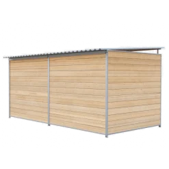 Chenil Protection en Bois - Double 1sep, 2 portes, 4 m x 2 m - barreaux