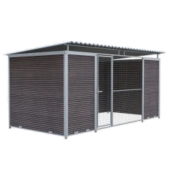 Chenil Protection en Bois 4 m x 2 m - grillage