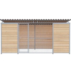 Chenil Protection en Bois 4 m x 2 m - grillage