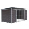 Chenil Protection en WPC Brun 4 m x 2 m - barreaux