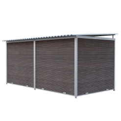 Chenil Protection en WPC Brun 4 m x 2 m - barreaux