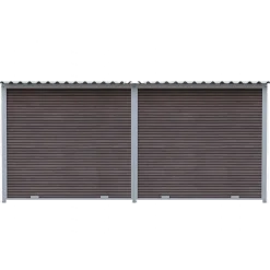 Chenil Protection en WPC Brun 4 m x 2 m - barreaux