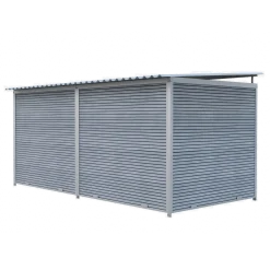 Chenil Protection en WPC Gris 4 m x 2 m - barreaux