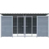 Chenil Protection WPC Gris - Double 1sep, 2 portes, 4 m x 2 m - grillage