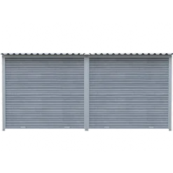Chenil Protection WPC Gris - Double 1sep, 2 portes, 4 m x 2 m - grillage