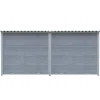 Chenil Protection WPC Gris - Double 1sep, 2 portes, 4 m x 2 m - barreaux