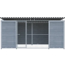 Chenil Protection WPC Gris 4 m x 2 m - grillage