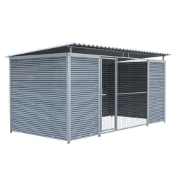 Chenil Protection WPC Gris 4 m x 2 m - grillage