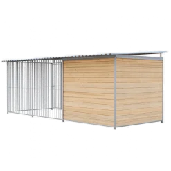 Chenil Super Junior en bois - 5 m x 2 m - barreaux