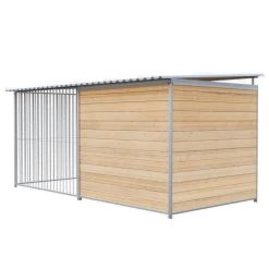Chenil Super Junior en bois - 4 m x 2 m - barreaux