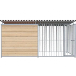 Chenil Super Junior en bois - 4 m x 2 m - barreaux