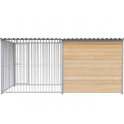 Chenil Super Junior en bois - 4 m x 2 m - barreaux