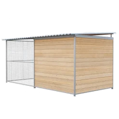 Chenil Super Junior en bois - 4 m x 2 m - grillage