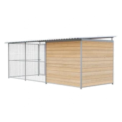 Chenil Super Junior en bois - 5 m x 2 m - grillage