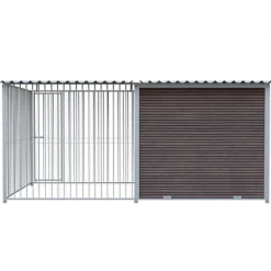 Chenil Super Junior en WPC Brun - 4 m x 2 m - barreaux