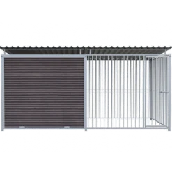Chenil Super Junior en WPC Brun - 4 m x 2 m - barreaux