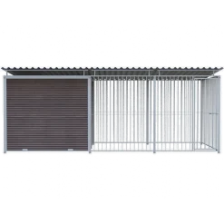 Chenil Super Junior en WPC Brun - 5 m x 2 m - barreaux