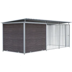 Chenil Super Junior en WPC Brun - 5 m x 2 m - barreaux