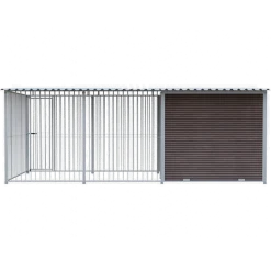 Chenil Super Junior en WPC Brun - 5 m x 2 m - barreaux