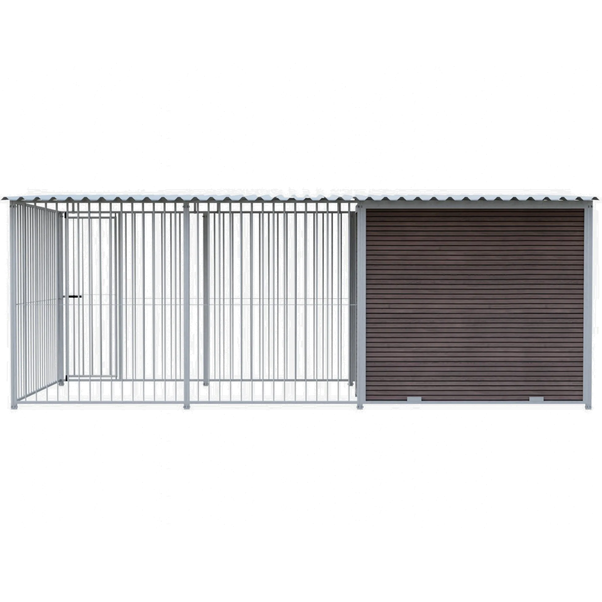 Chenil Super Junior en WPC Brun - 5 m x 2 m - barreaux