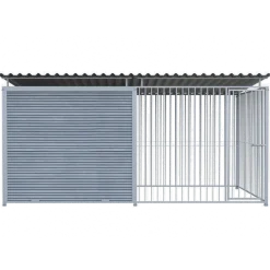 Chenil Super Junior en WPC Gris - 4 m x 2 m - barreaux